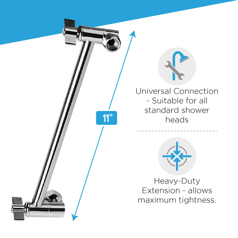 Blue Ocean 11" Universal Adjustable Height Shower Arm for Handheld Rain